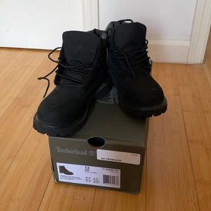 Kids black timberlands size 13